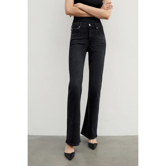AYR Denim - AYR The Ray Modern Flare Size 24S Valet Black Jeans High Rise